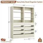 Besiost Closet Organizer System with Wood Drawers and Shelves
