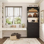 Besiost Closet Organizer System with Wood Drawers and Shelves