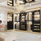 Besiost Closet Organizer System with Wood Drawers and Shelves