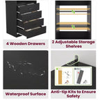 Besiost Closet Organizer System with Wood Drawers and Shelves