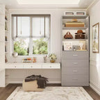 Besiost Closet Organizer System with Wood Drawers and Shelves