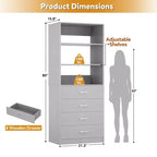 Besiost Closet Organizer System with Wood Drawers and Shelves