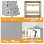 Besiost Closet Organizer System with Wood Drawers and Shelves