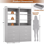 Besiost Closet Organizer System with Wood Drawers and Shelves