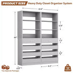Besiost Closet Organizer System with Wood Drawers and Shelves