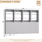 Besiost Closet Organizer System with Wood Drawers and Shelves
