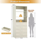 Besiost Closet Organizer System with Wood Drawers and Shelves