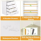 Besiost Closet Organizer System with Wood Drawers and Shelves