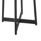 Homy Casa Round Metal & Wood Accent Table for Living Room, Modern Black