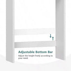 Over Toilet Storage Cabinet Space Saver Shelf White Bathroom Organizer with Adjustable Shelf and Double Doors