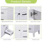 MAYEERTY 30 Bathroom Vanity without Sink Cabinet Base Solid Frame MDF Drawers Green
