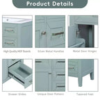 MAYEERTY 30 Bathroom Vanity without Sink Cabinet Base Solid Frame MDF Drawers Green