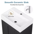 MAYEERTY 20 Bathroom Vanity Ceramic Sink MDF Storage Drawer Side Shelf Golden Handle Small Bathroom
