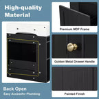 MAYEERTY 20 Bathroom Vanity Ceramic Sink MDF Storage Drawer Side Shelf Golden Handle Small Bathroom