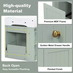 MAYEERTY 20 Bathroom Vanity Ceramic Sink MDF Storage Drawer Side Shelf Golden Handle Small Bathroom