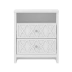 Galano 2-Drawer Nightstand with Open Shelf in White 22.8 W  15.7 D  26.8 H