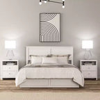 Galano 2-Drawer Nightstand with Open Shelf in White 22.8 W  15.7 D  26.8 H