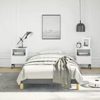 Bed Frame Dark Grey Polyester, Plywood, Engineered Wood Twin XL