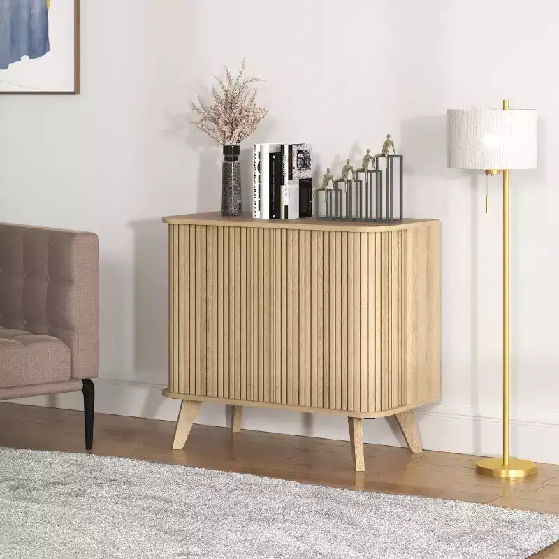 Galano Fluted Door Sideboard Cabinet 27.6 W x 15.6 D x 27.8 H