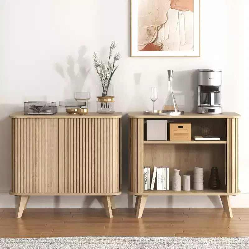 Galano Fluted Door Sideboard Cabinet 27.6 W x 15.6 D x 27.8 H