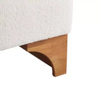 Homy Casa Accent Chair with Rolled Backrest and Solid Wood Base, Boucle Upholstery