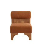 Homy Casa Accent Chair with Rolled Backrest and Solid Wood Base, Boucle Upholstery