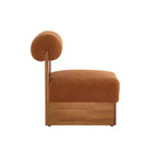 Homy Casa Accent Chair with Rolled Backrest and Solid Wood Base, Boucle Upholstery