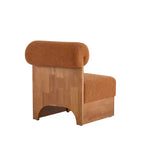 Homy Casa Accent Chair with Rolled Backrest and Solid Wood Base, Boucle Upholstery