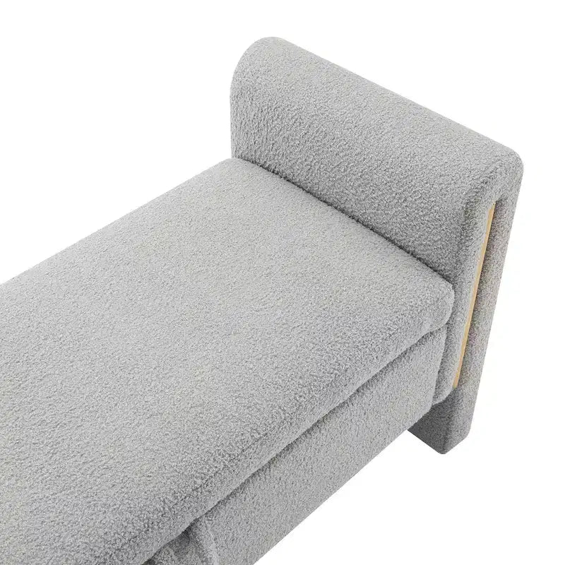 Modern Upholstered Bedroom Bench, Large Storage Ottoman with Armrest for End of Bed, Living Room, Entryway, or Reading Room