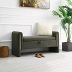 Modern Upholstered Bedroom Bench, Large Storage Ottoman with Armrest for End of Bed, Living Room, Entryway, or Reading Room