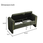 Modern Upholstered Bedroom Bench, Large Storage Ottoman with Armrest for End of Bed, Living Room, Entryway, or Reading Room