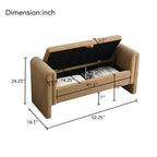 Modern Upholstered Bedroom Bench, Large Storage Ottoman with Armrest for End of Bed, Living Room, Entryway, or Reading Room