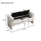 Modern Upholstered Bedroom Bench, Large Storage Ottoman with Armrest for End of Bed, Living Room, Entryway, or Reading Room