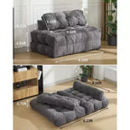 3 in 1 Folding Sofa Bed, Convertible Sleeper Chair with Pillow, Portable Fold Out Chair Bed, Comfy Floor Sofa with Back Support for Living Room,Beige