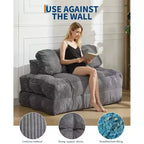 3 in 1 Folding Sofa Bed, Convertible Sleeper Chair with Pillow, Portable Fold Out Chair Bed, Comfy Floor Sofa with Back Support for Living Room,Beige