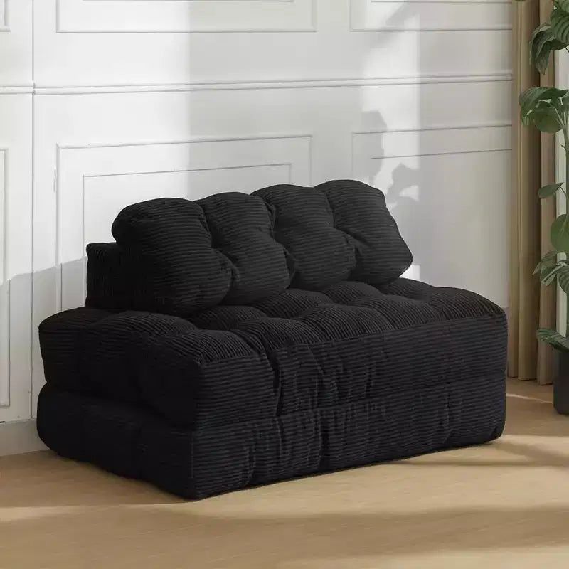Canapé-lit pliant 3 en 1, chaise de couchage convertible avec oreiller, lit de chaise pliant portable, canapé de sol confortable avec dossier pour salon, beige
