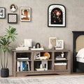 TV Stand Entertainment Center with 3 Adjustable Shelves for 65" TV — Grey