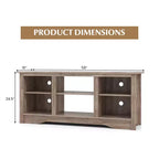 Costway 58 TV Stand Entertainment Center w/ 3-Adjustable Shelves for 65 TV Grey