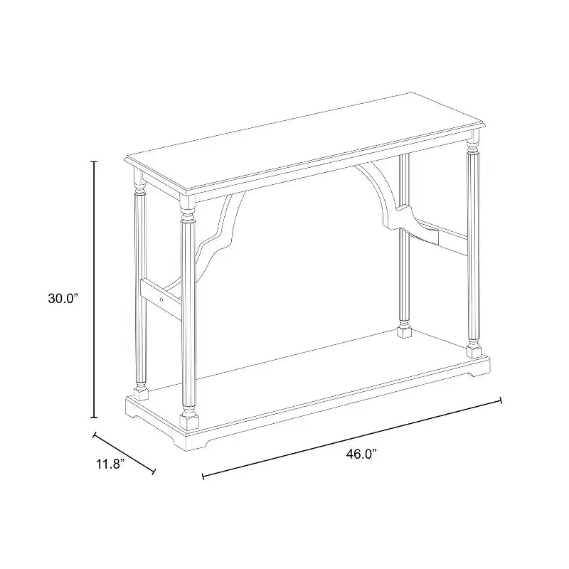 Galano Wood Console Table with Lower Shelf 45.9 W x 11.8 D x 29.9 H