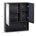 Wall-Mounted Medicine Cabinet, Bathroom Mirror Cabinet with Double Doors and Storage Shelves