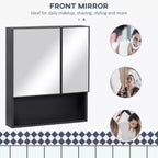 Wall-Mounted Medicine Cabinet, Bathroom Mirror Cabinet with Double Doors and Storage Shelves