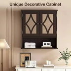 Wall Mounted Bathroom Cabinet Over Toilet with Towel Rack and Adjustable Shelf Large Brown Storage Cabinet 22x25 Inch