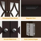 Wall Mounted Bathroom Cabinet Over Toilet with Towel Rack and Adjustable Shelf Large Brown Storage Cabinet 22x25 Inch