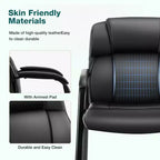 TUYOHW Reception Chair No Wheels,Classic PU Leather Guest Chair with Metal Legs,Sturdy Office Chair 250LB Capacity