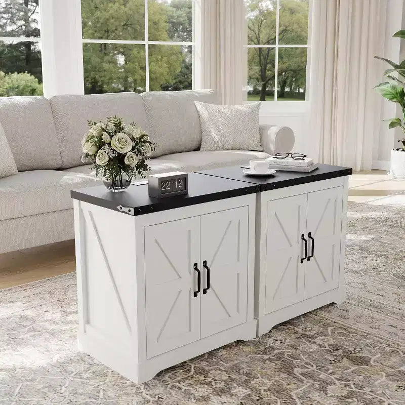 Rustic 24-Inch Charging End Table with USB, Type-c Ports & Outlets  Farmhouse Nightstand Featuring Adjustable Shelf for Bedroom, Living Room