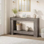 2-Tier Long Console Table Sofa Table, Farmhouse Entryway Accent Table Behind Couch for Entrance, Hallway, Living Room