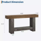 2-Tier Long Console Table Sofa Table, Farmhouse Entryway Accent Table Behind Couch for Entrance, Hallway, Living Room