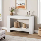 2-Tier Long Console Table Sofa Table, Farmhouse Entryway Accent Table Behind Couch for Entrance, Hallway, Living Room