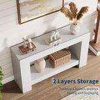 2-Tier Long Console Table Sofa Table, Farmhouse Entryway Accent Table Behind Couch for Entrance, Hallway, Living Room
