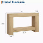 2-Tier Long Console Table Sofa Table, Farmhouse Entryway Accent Table Behind Couch for Entrance, Hallway, Living Room